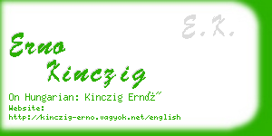 erno kinczig business card